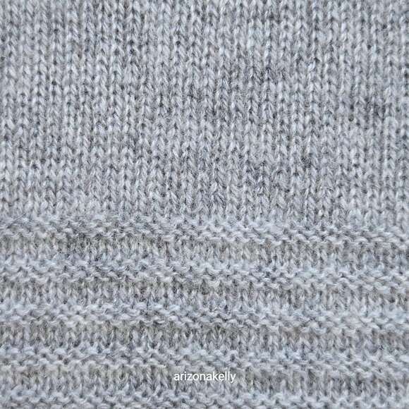 Kinross Cashmere Grey Knit Scarf with Ribbing Detail on Ends - Picture 10 of 14
